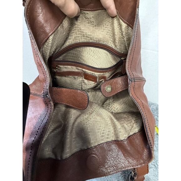 Large Vintage Cole Haan Butter Soft Pebbled Leather Shoulder Satchel Bag Brown - Picture 13 of 14